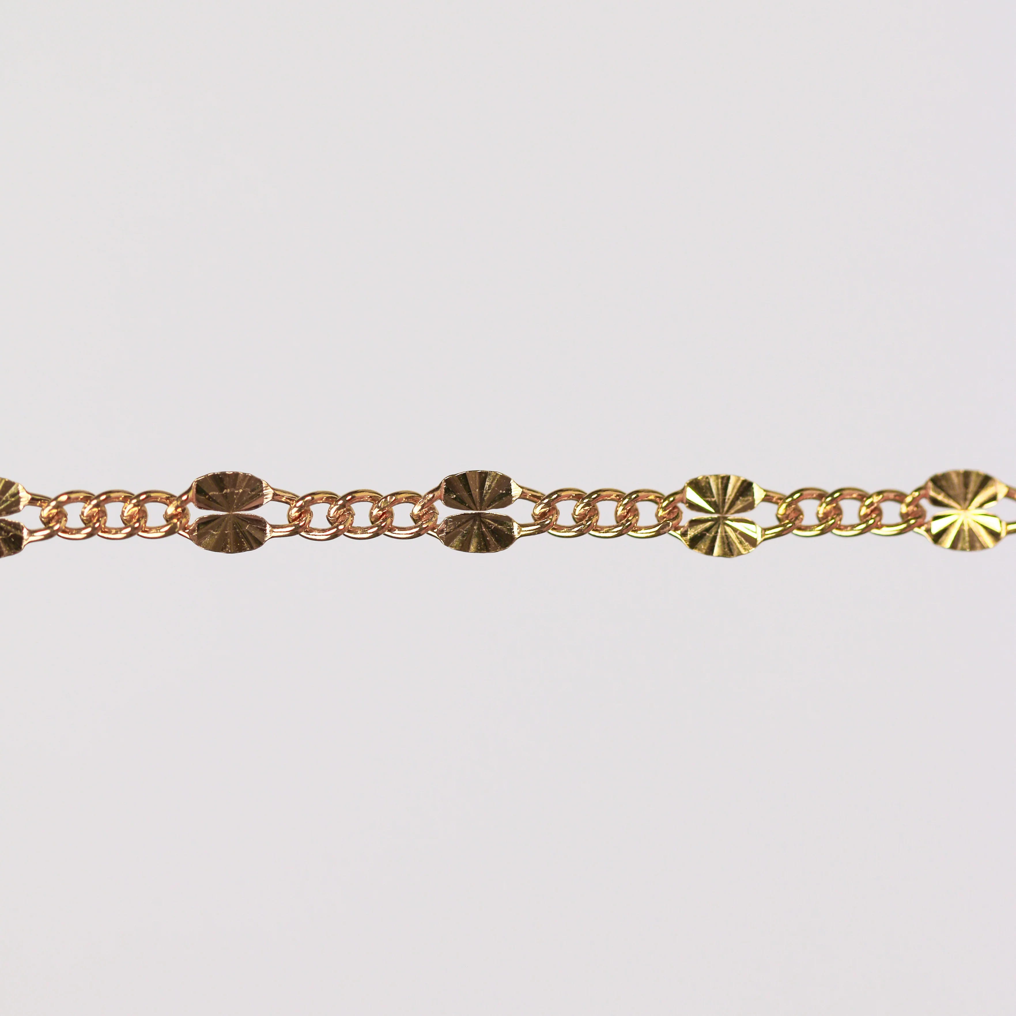 Angelica Permanent Jewelry Chain, Figaro Design, Starburst Links, Available in Gold Filled and Silver - Image 4