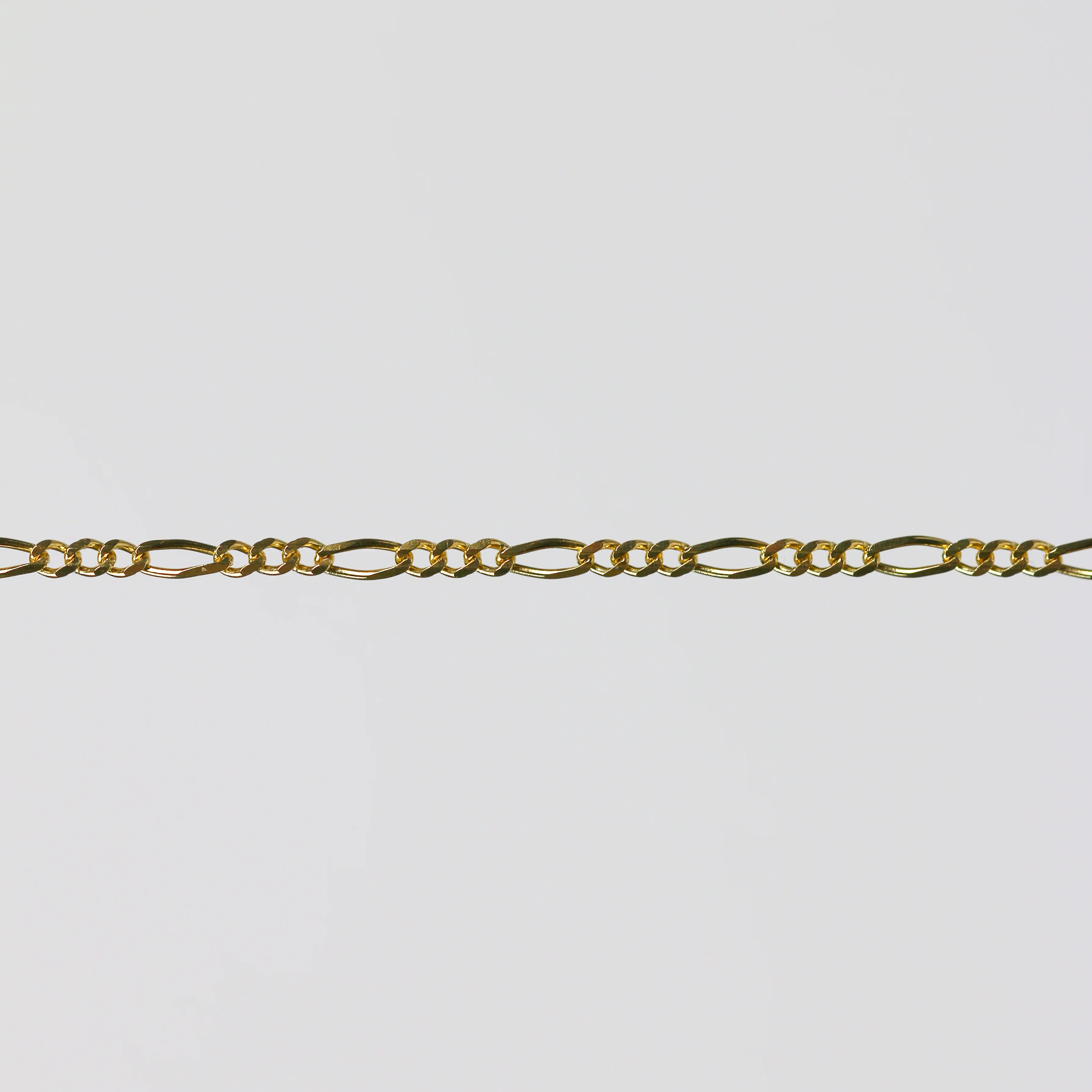 Charlie Permanent Jewelry Chain, Figaro Design, Lie Flat Links, Available in Gold Options and Sterling Silver - Image 2