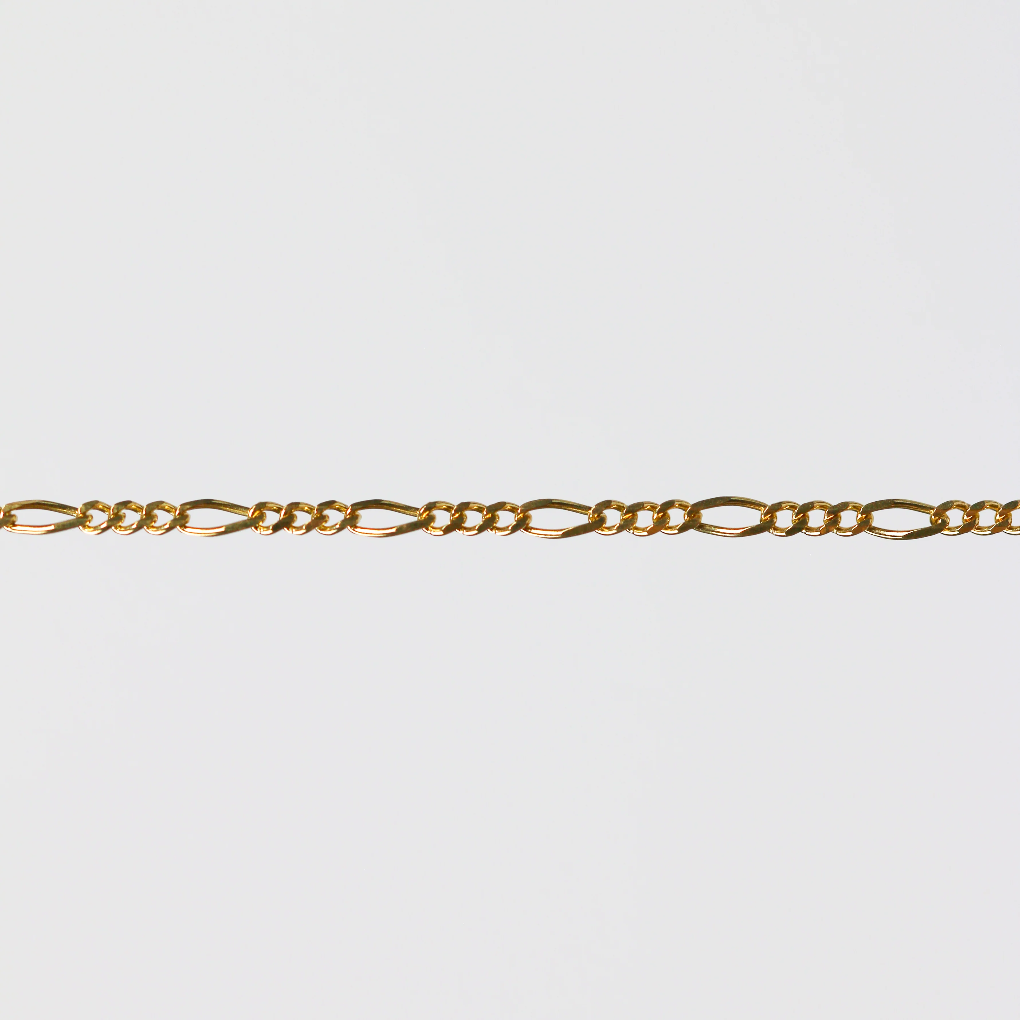 Charlie Permanent Jewelry Chain, Figaro Design, Lie Flat Links, Available in Gold Options and Sterling Silver - Image 5