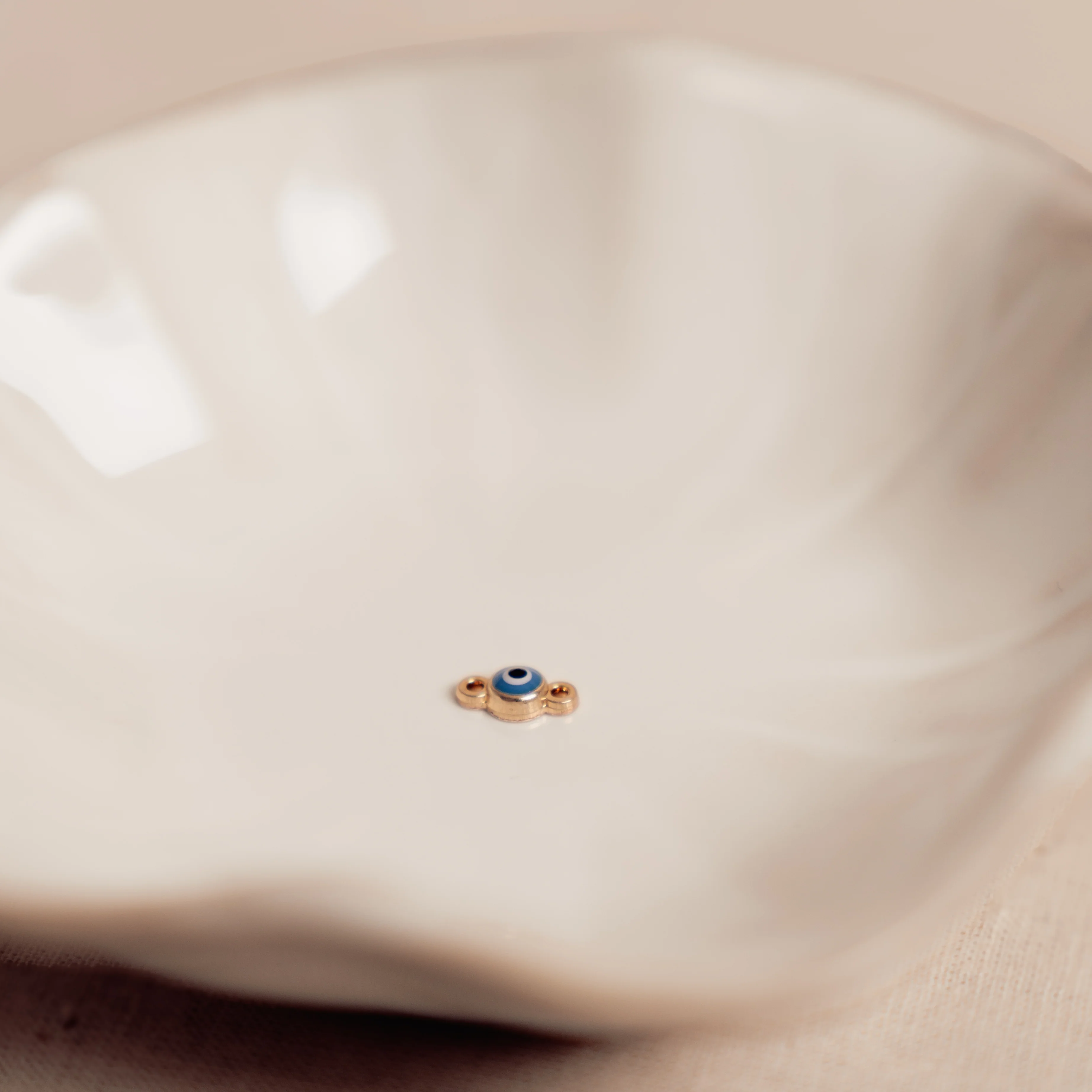 Evil Eye Design Auburn Connectors | 4 Pack | 14K Gold Filled Yellow and .925 Sterling Silver - Image 4