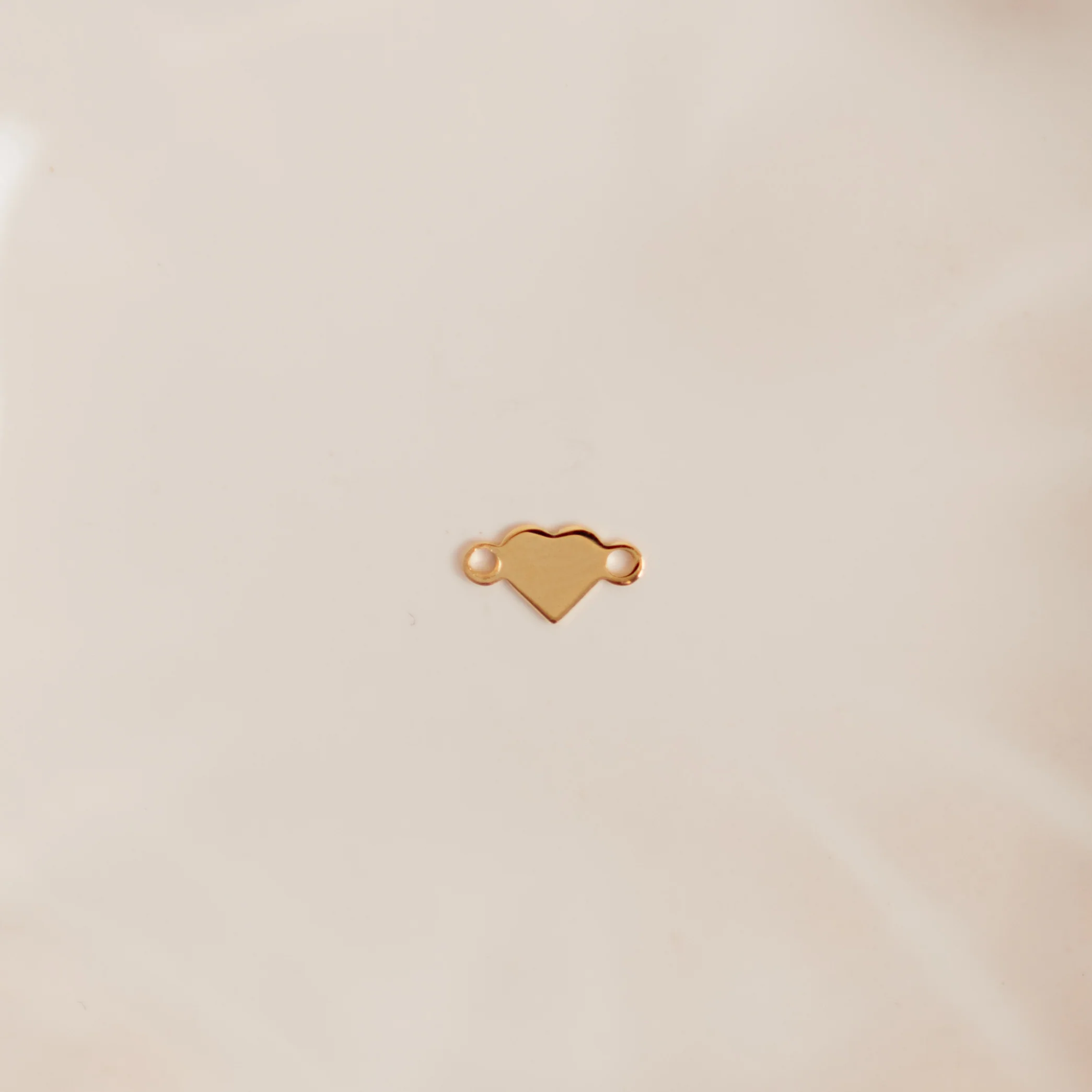 Single Heart Auburn Connectors | 4 Pack | 14K Gold Filled Yellow and .925 Sterling Silver - Image 3