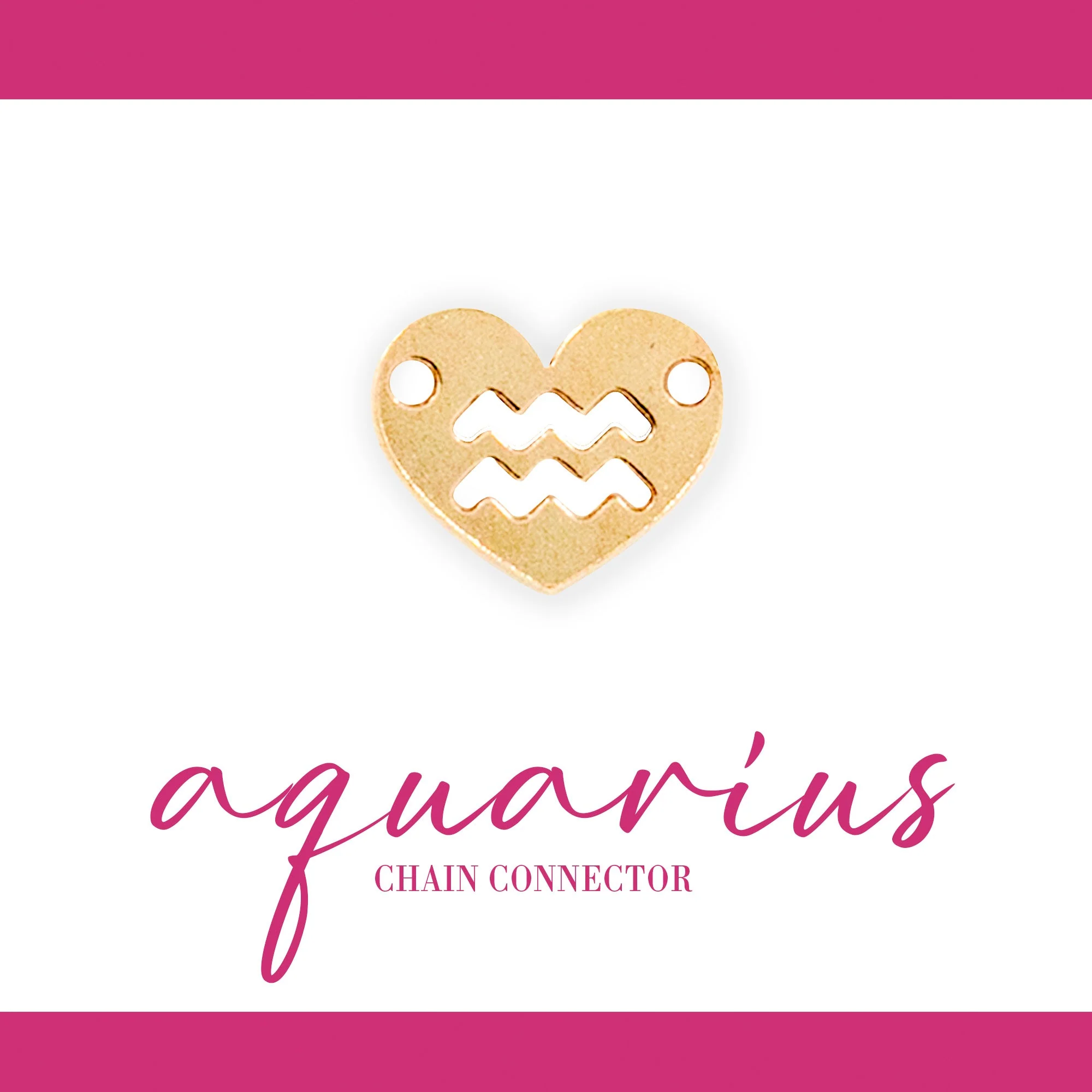Zodiac Heart Connectors | 7.8mm | 14K Gold Filled Yellow - Image 2