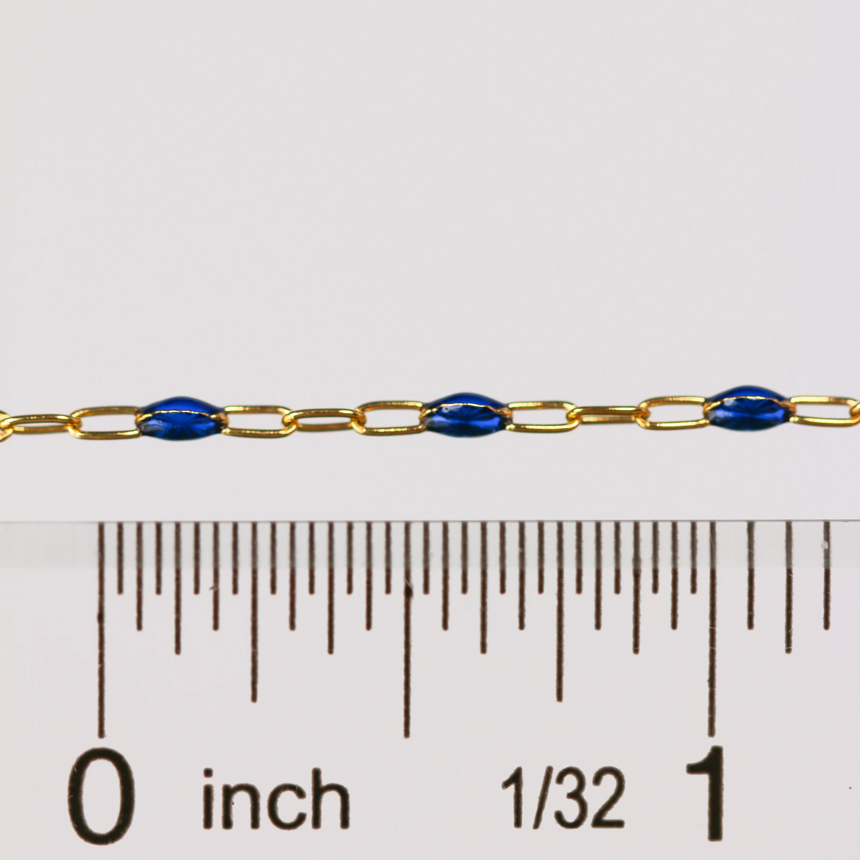 Fabiana Permanent Jewelry Chain, Blue Enamel Design, Cable Links, Available in Gold Filled and Sterling Silver - Image 5