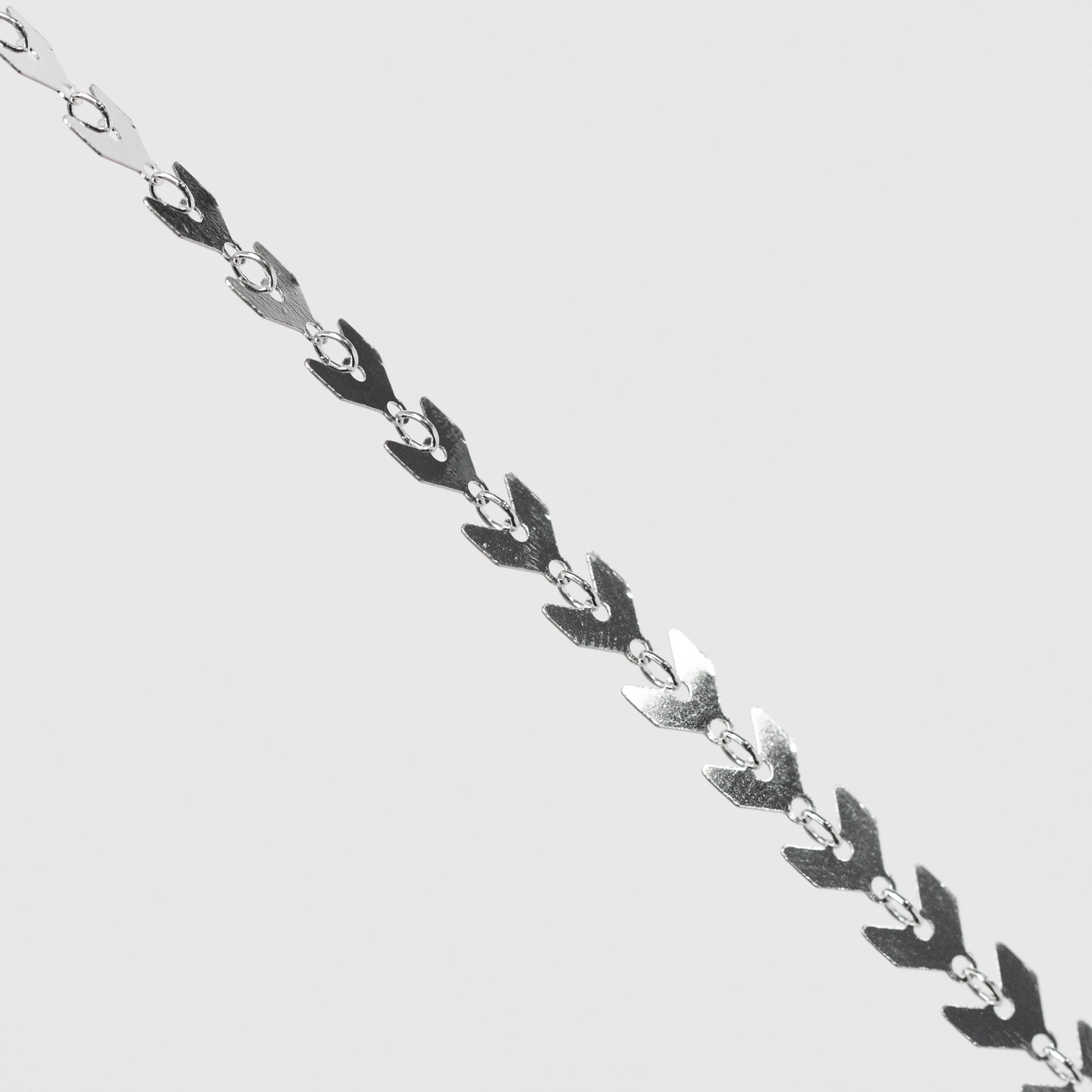 Fiona Permanent Jewelry Chain, Continuous Arrow Elements, Available in Sterling Silver