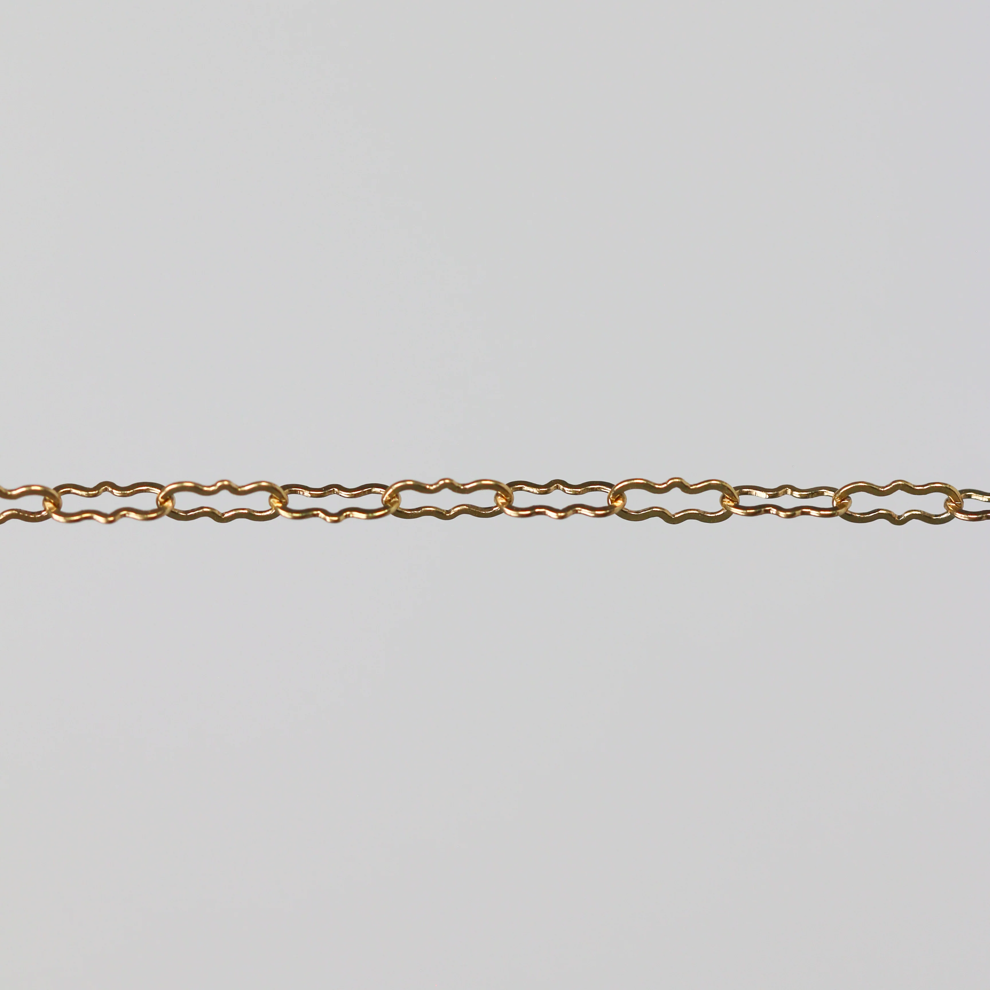 Hannah Permanent Jewelry Chain, Crinkled Paperclip Design and Links, Available in Gold Options and Silver - Image 2