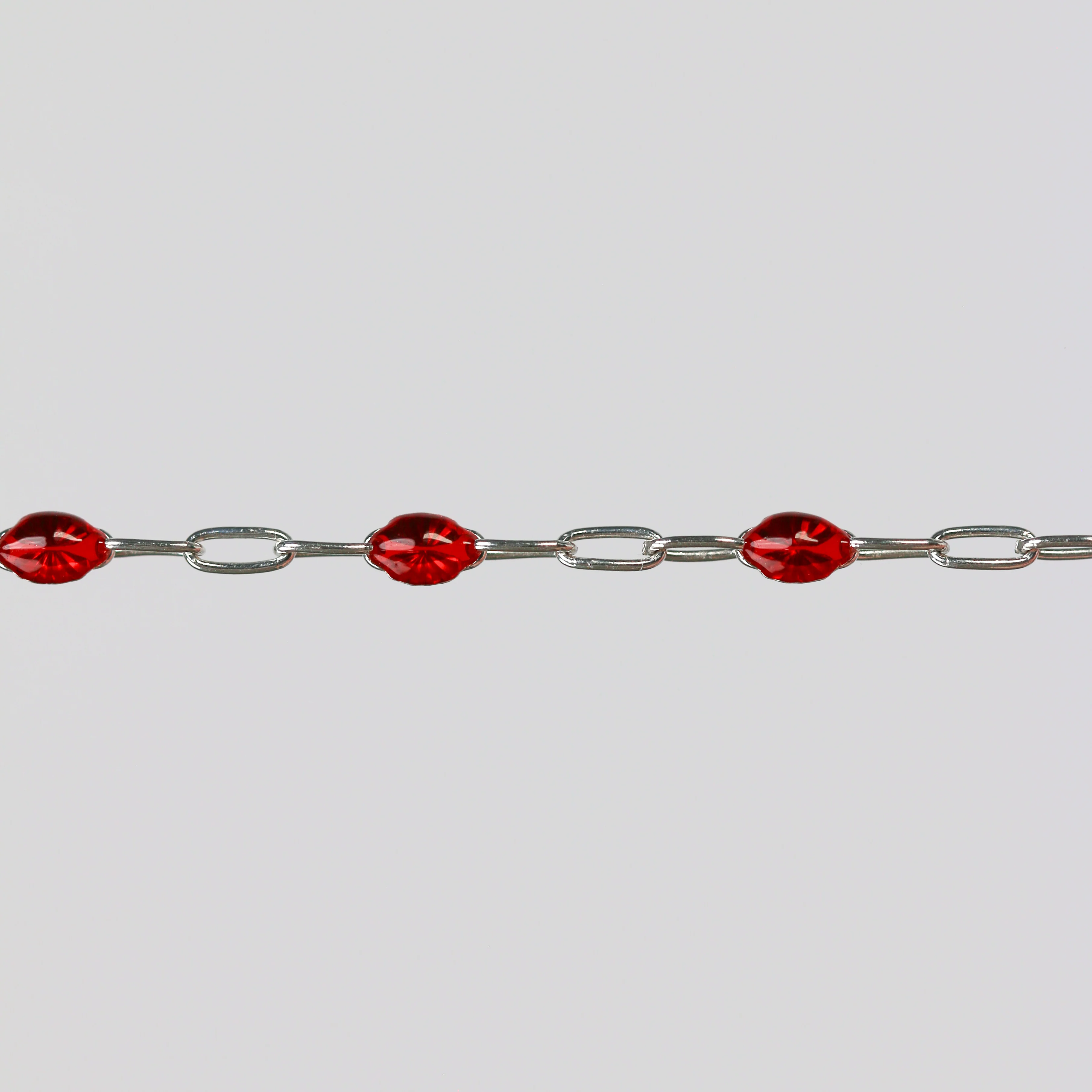 Irena Permanent Jewelry Chain, Red Enamel Design, Cable Links, Available in Gold Filled and Sterling Silver - Image 4
