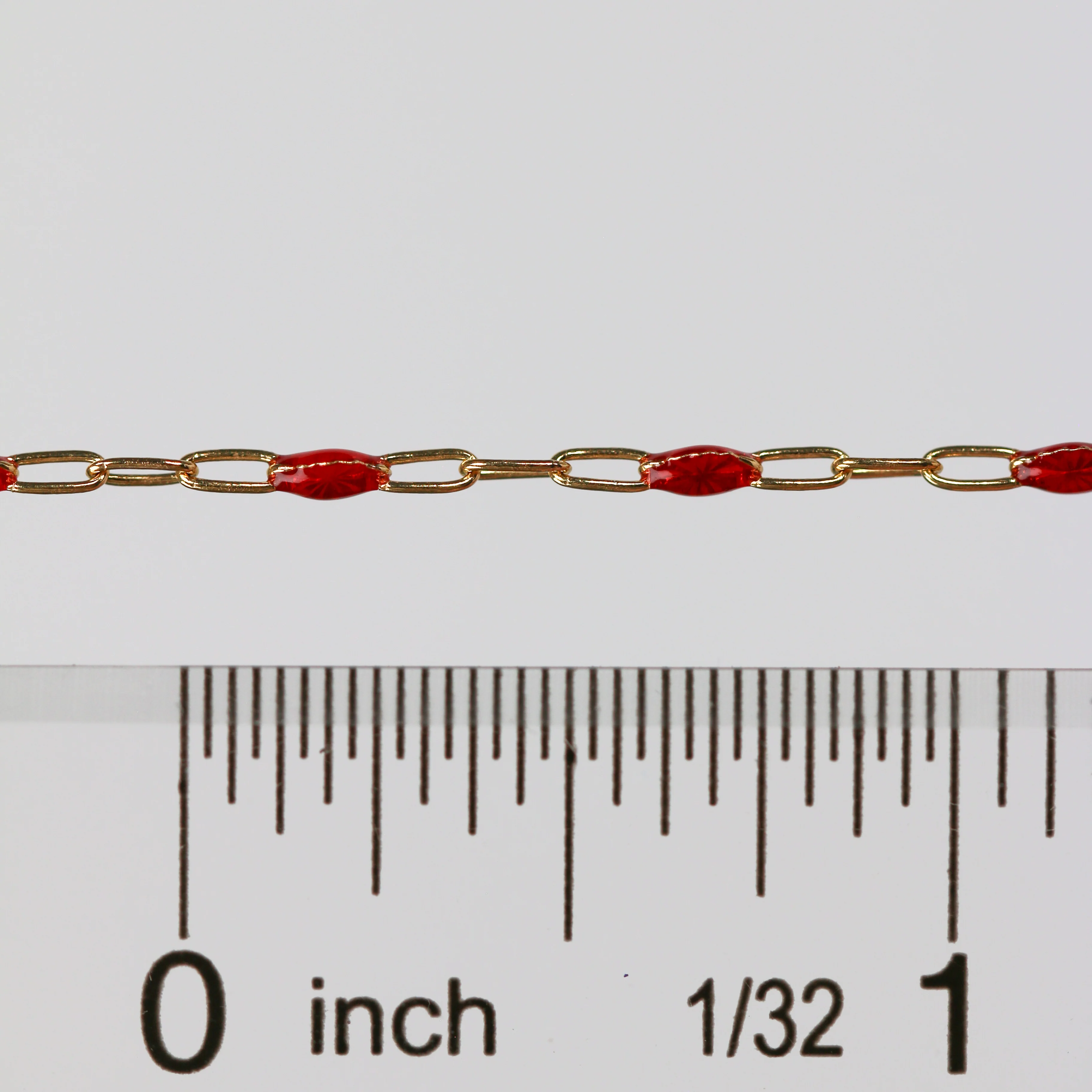 Irena Permanent Jewelry Chain, Red Enamel Design, Cable Links, Available in Gold Filled and Sterling Silver - Image 5