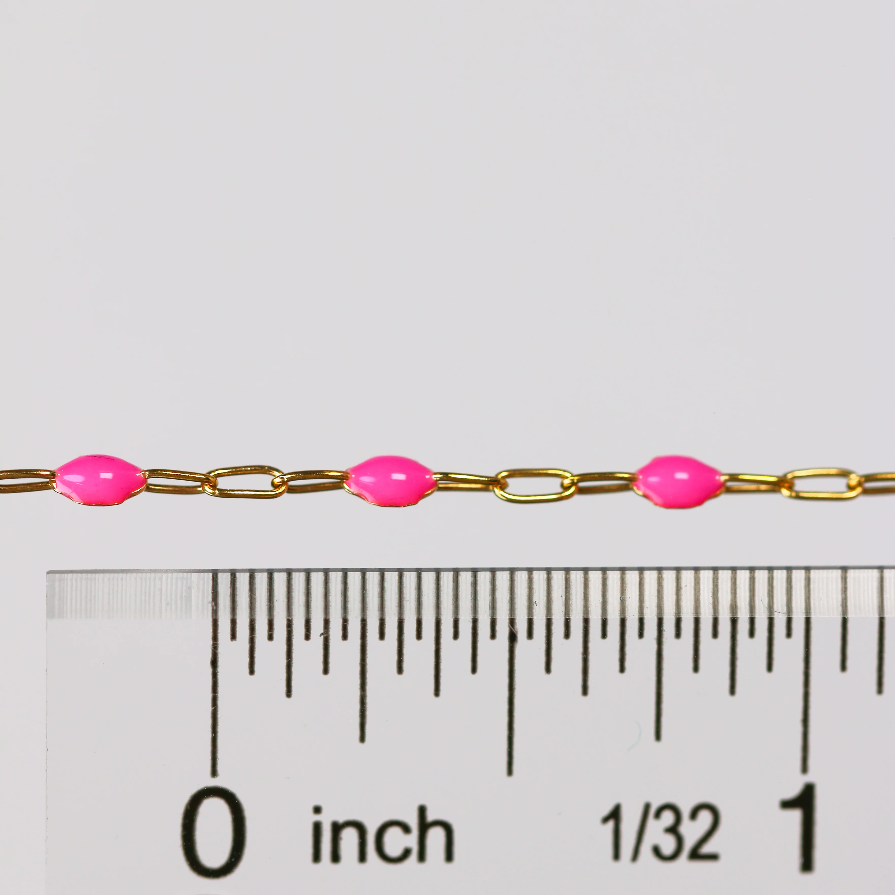 Leonora Permanent Jewelry Chain, Rose Enamel Design, Cable Links, Available in Gold Filled and Sterling Silver - Image 5