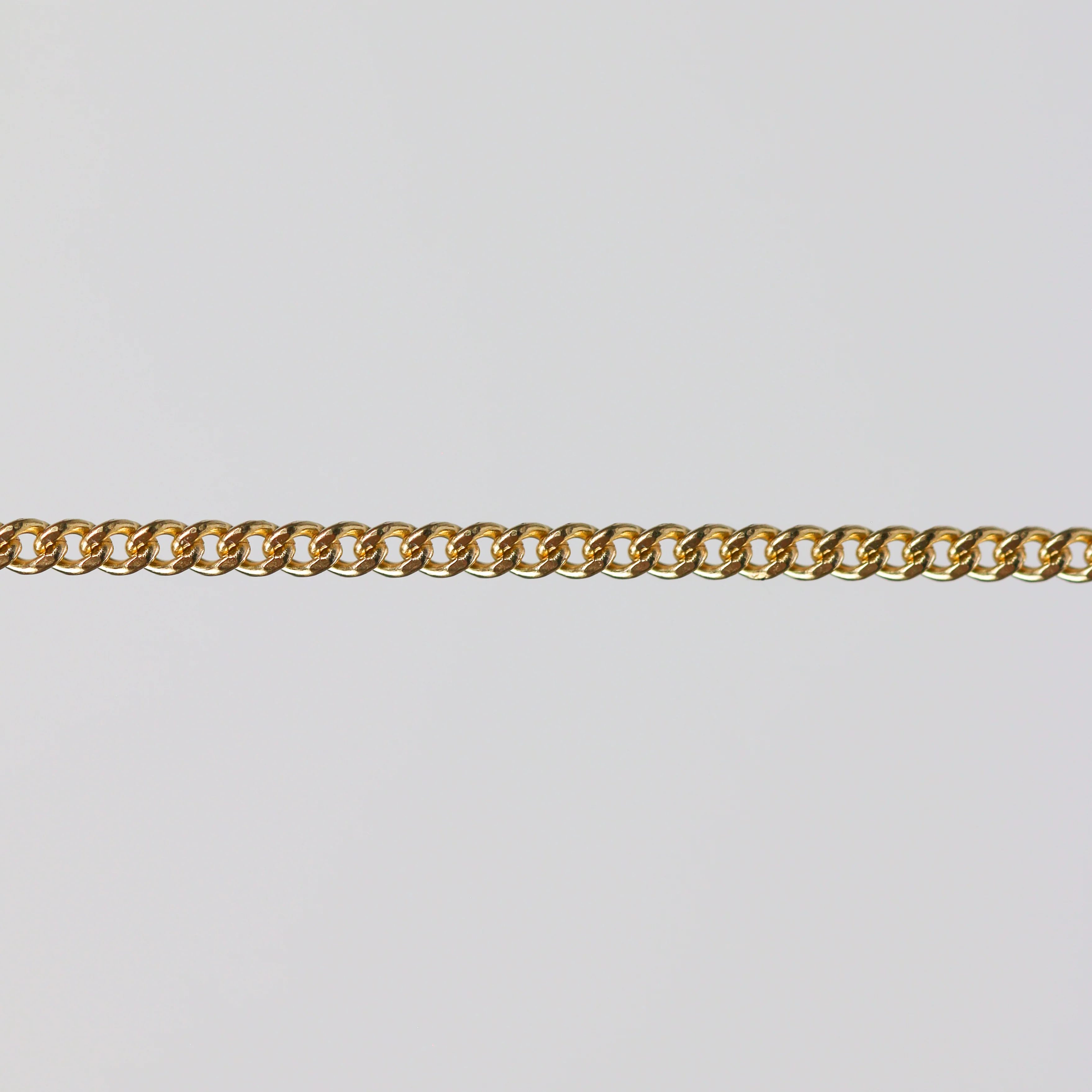 Maria Permanent Jewelry Chain, Curb Chain Design, Flat Lay Links, Available in Gold Options and Silver - Image 2