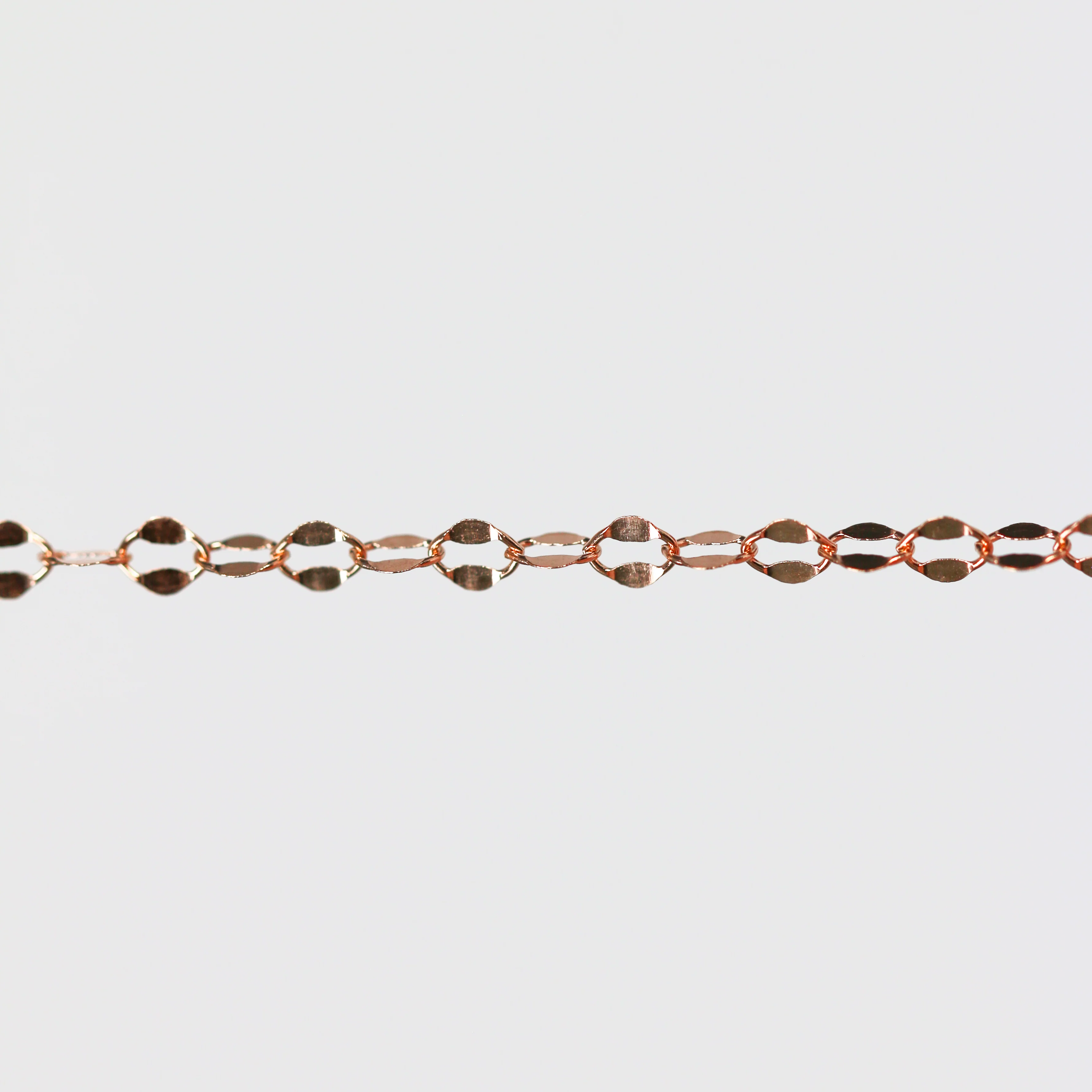 Robyn Permanent Jewelry Chain, Dapped Cable Design, Oval Links, Available in Gold Options - Image 2