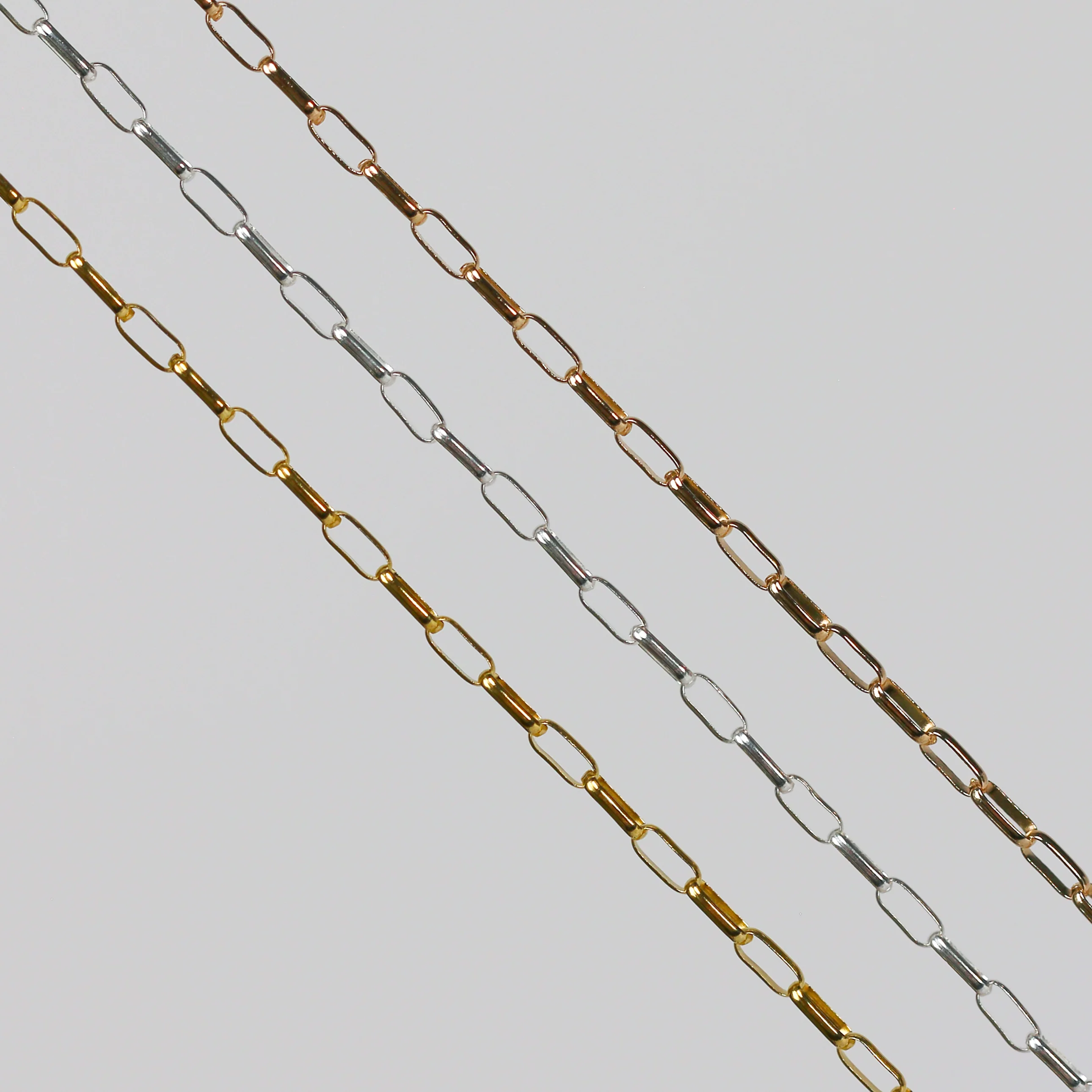 Sarah Permanent Jewelry Chain, Rolo Design, Long Links, Available in Gold Options and Silver