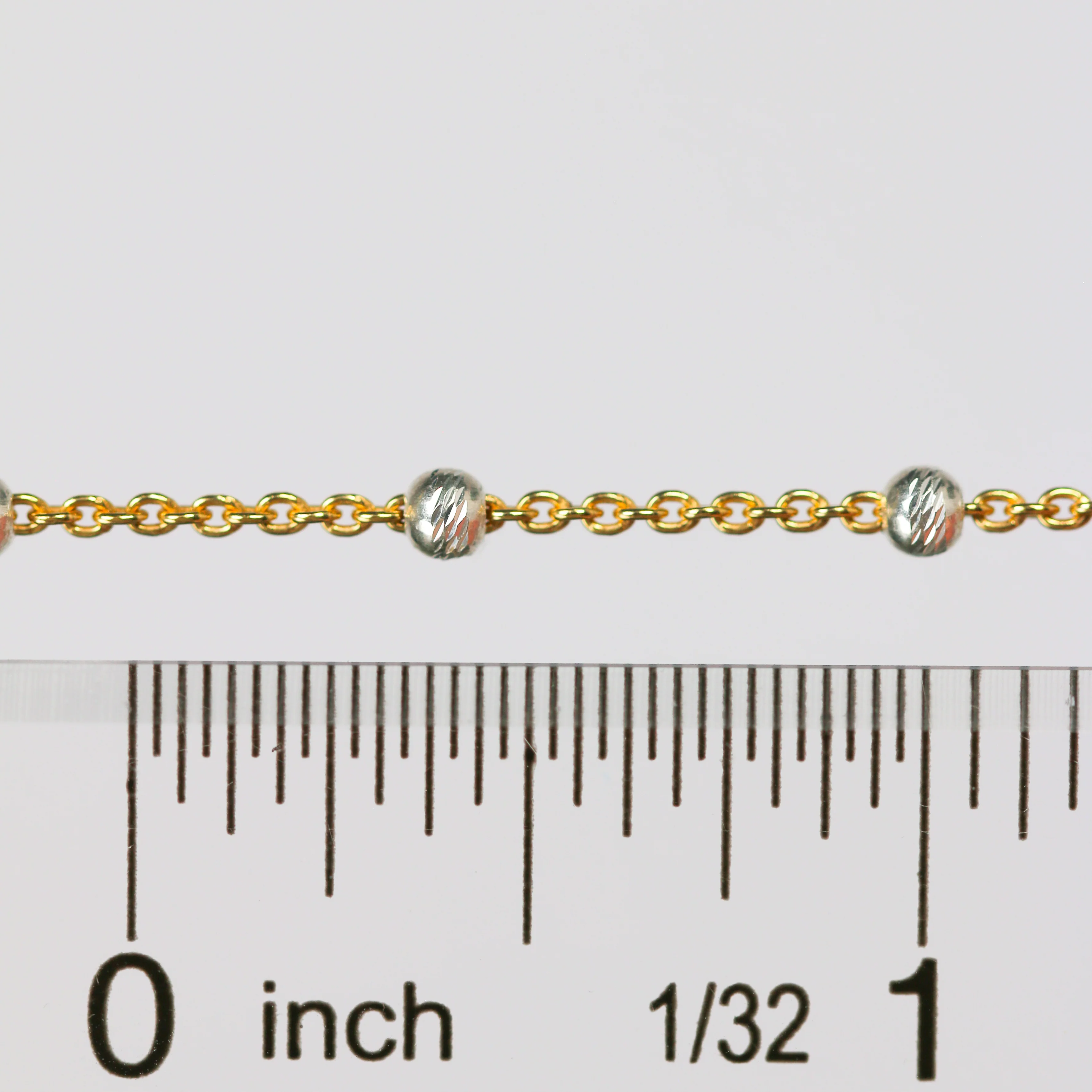 Teresa Permanent Jewelry Chain, Silver Bead Design, Cable Links, Available in Gold Filled with Sterling Silver Beads - Image 5